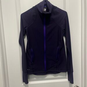 Nike Dri Fit Full Zip Jacket Deep Purple With Wrist Holes And Pockets